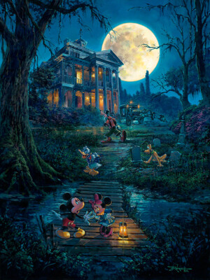 Walt Disney Fine Art Rodel Gonzalez Signed Ltd Ed 95 Haunting Moon Walt Disney Fine Art Rodel Gonzalez Signed Ltd Ed 95 Haunting Moon