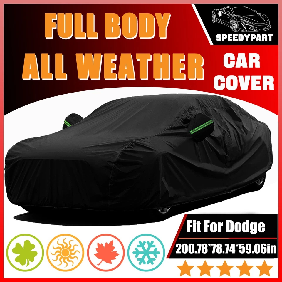 For Dodge Charger Challenger Car Cover UV Protection Dust Resistant Black Foto 2 de 4