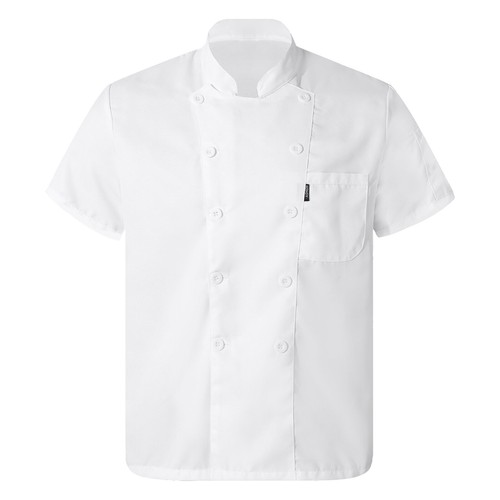 Men Classic Chef Coat Lightweight Short Sleeve Chef Jacket Cooking Uniform Shirt - Picture 23 of 32