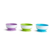 Stay Put Suction Bowls for Baby and Toddler, 3 Pack, 3pc Bowls, Purple