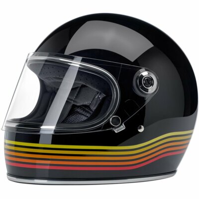 BILTWELL GRINGO S SPECTRUM HELMET GLOSS BLACK CAFÉ RACER SIZE XS
