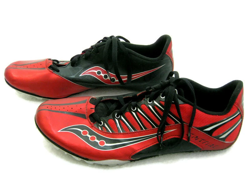 SAUCONY Men's (Size 12.5) Red Black Spitfire Sprint Track Spikes Shoes  Racing | eBay