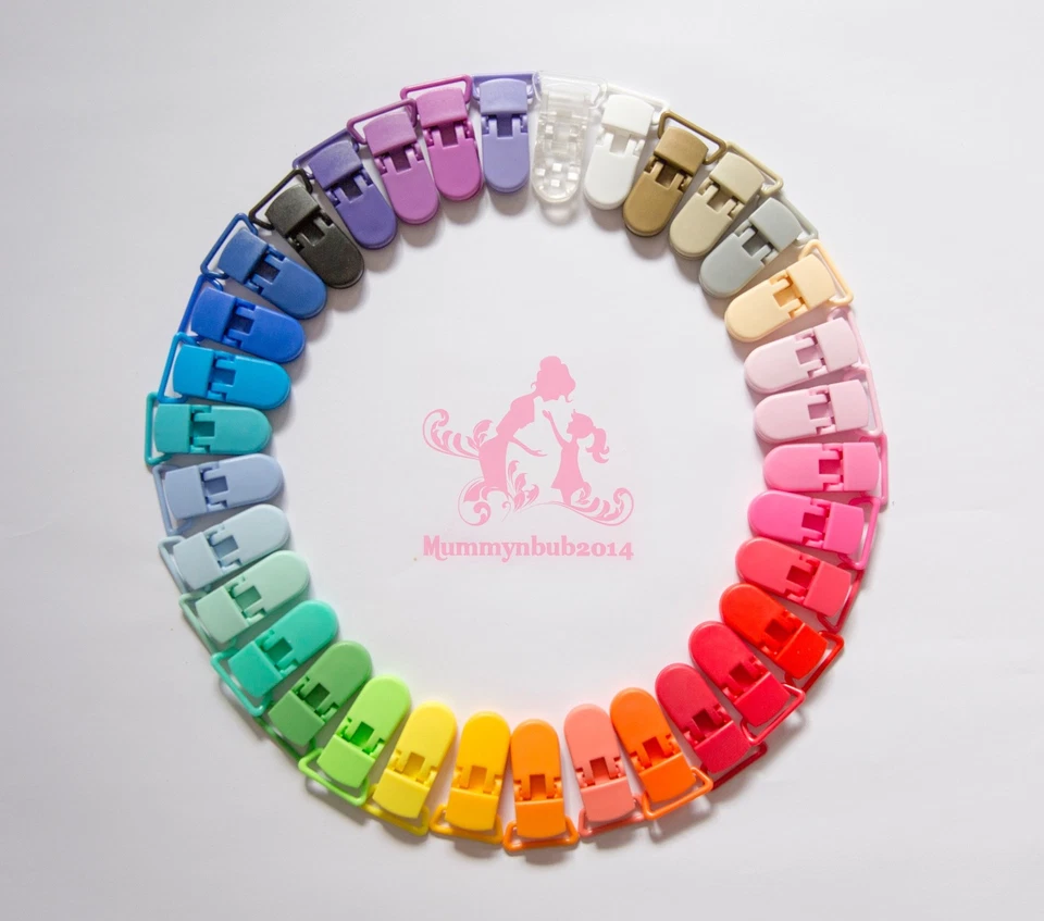 50 Random Coloured Plastic KAM Dummy Clip Badge Holder AU - image 3 of 4