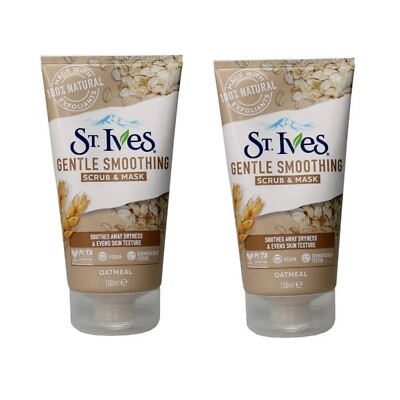 2x ST. IVES Gentle Smoothing Oatmeal Scrub & Mask 150ml