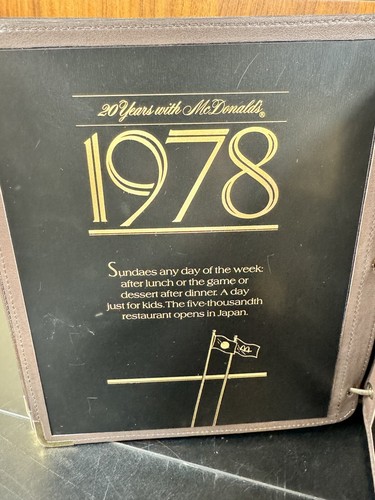 Vntg 20 Years w/ McDonald's 1967-1987 Wooden Binder Award Book Franchise Owner - Picture 16 of 24