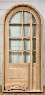 Rustic solid white oak lumber arched door you choose size and glass Beautiful