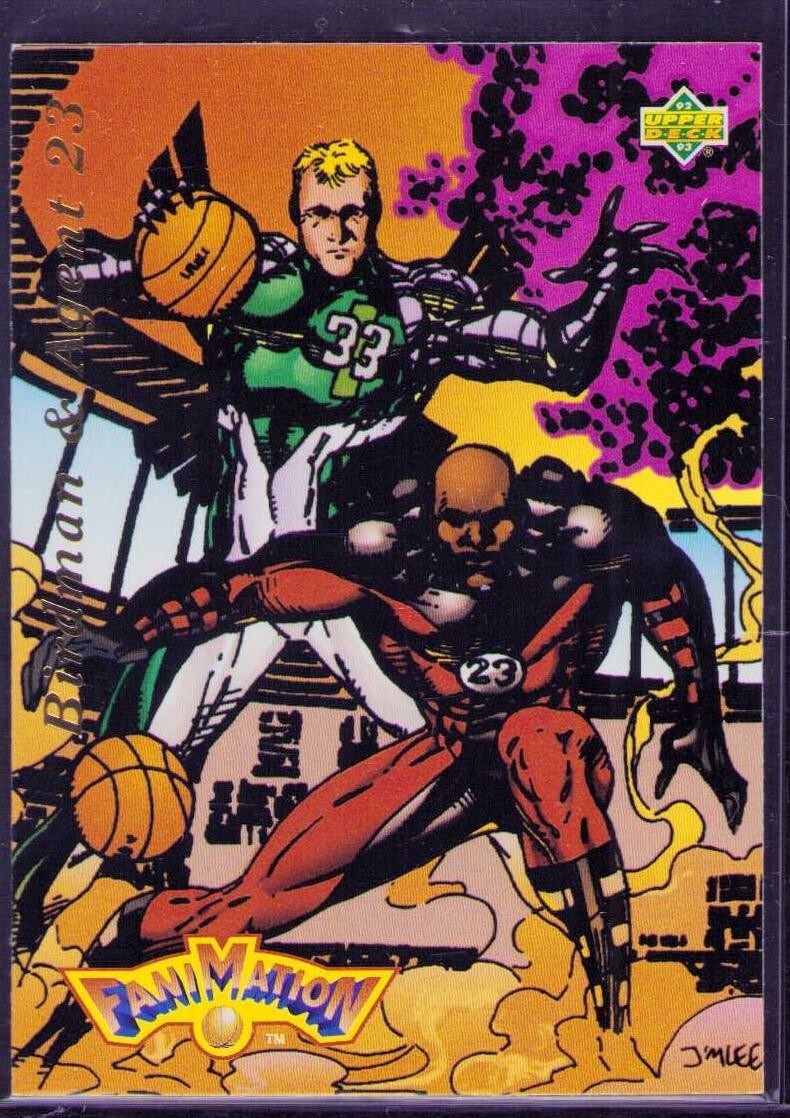 1992-93 Upper Deck Fanimation #510 Birdman & Agent 23 Larry Bird/Michael Jordan