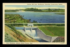 Dam postcard Charles Mill Dam, Mansfield Ashland Mount Vernon, Ohio OH