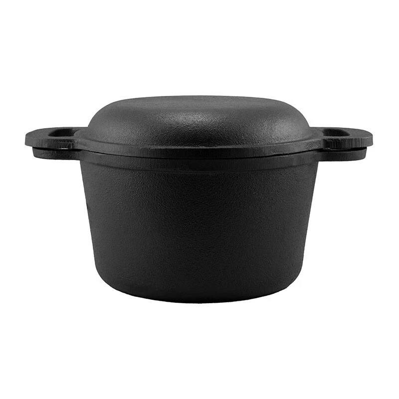 Pre-Seasoned Cast Iron Black Dutch Oven with Lid (3 Litre Capacity)
