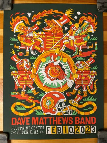 Affiche du groupe Dave Matthews Footprint Center Phoenix, AZ 2/10/23 Super Bowl NFL - Photo 1/11