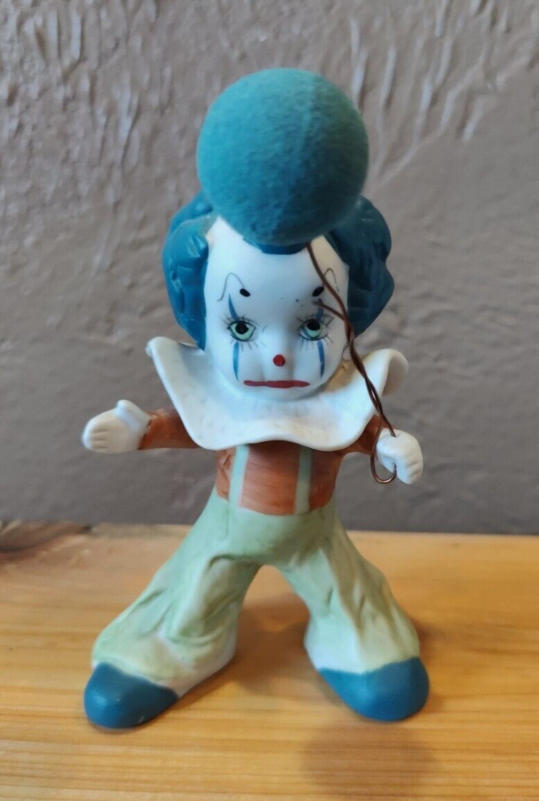 Lego Circus Clown Ceramic blue Hair Vintage 5