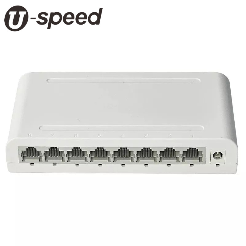 8 Port Gigabit Ethernet Switch Splitter 1000Mbps RJ45 Hub Network SOHO Desktop