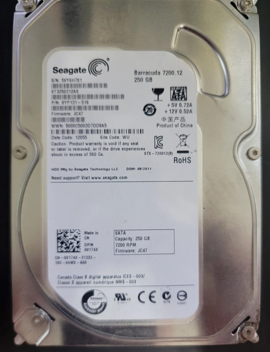 Seagate barracuda hotsell 250gb 7200.12