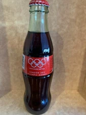 Coca-Cola Glass Bottle 8oz Coke Collectible RARE Full London 2012 Olympic Games