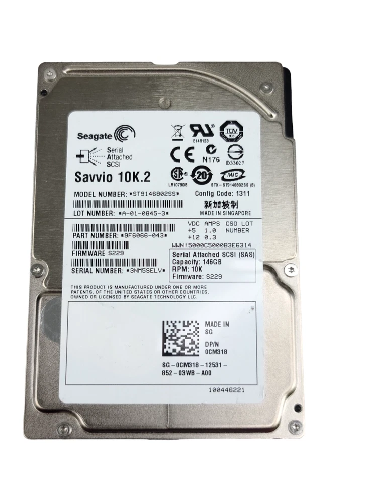 Lot Of 3 Dell 0CM318 Seagate ST9146802SS 9F6066-043 10.2K 146GB 2.5" HD - Image 2 of 4