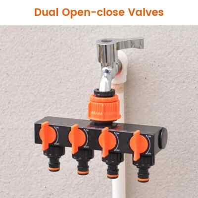 #ad 4 Way Garden Tap Hose Connector Faucet Diverter Hose Pipe Splitter Lawn Irrigati $12.99