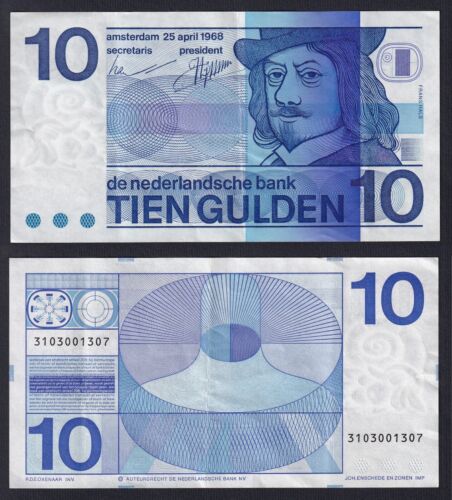 Banconota Olanda 10 gulden 1968 P.-91b SPL++/XF++  B-10 - Imagen 1 de 1