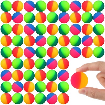 Jenaai 100 Pcs Bouncy Balls for Kids, 32 mm/1.26 Inches Assorted Bouncy Balls...