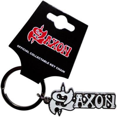 SAXON - WHITE LOGO - METAL KEYCHAIN - BRAND NEW - SAXKEY02