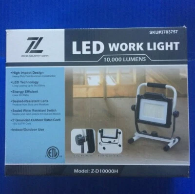 ZONE INDUSTRY CORP NEW-Zone Ind. 10000LM 90 W LED Bright Portable Work Light Water Proof Z-D10000H