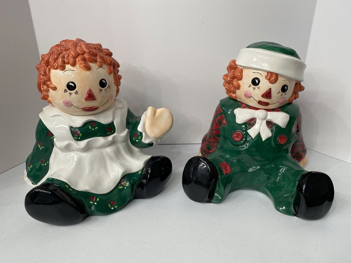 VINTAGE RAGGEDY ANN & ANDY COOKIE JARS SAKURA CHINA 1998 | eBay