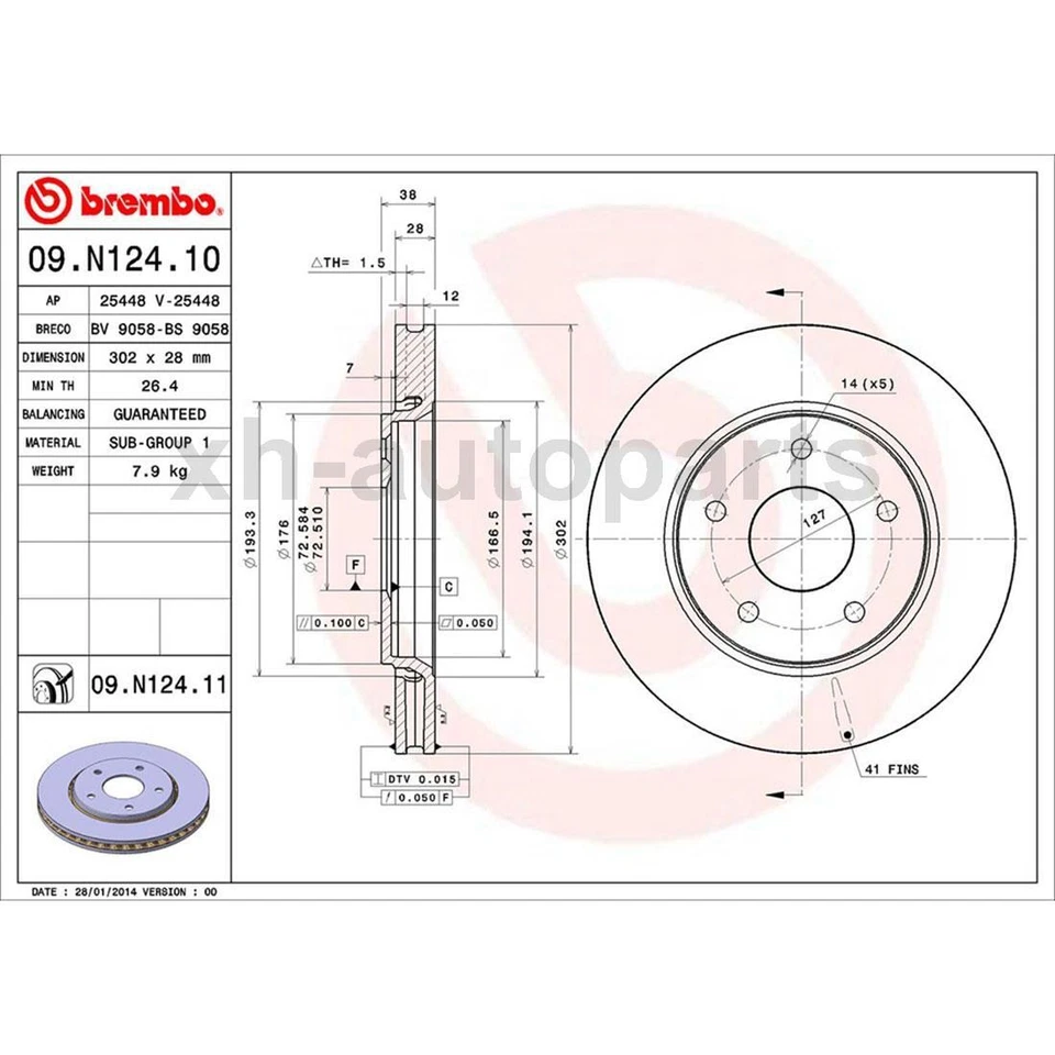 Fits 2009~2011 Dodge Journey 3X Front Brake Pad Set Brake Rotor XH - Image 4 of 4