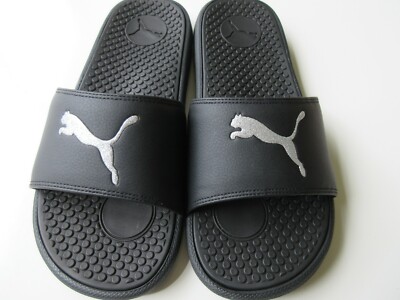 Puma Cool Cat Sport Glitter Women's Slide Sandal Black/Silver New