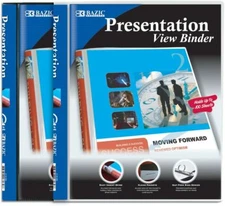 BAZIC 3 Ring Binder 1/2" Poly Presentation Binders Organizer, 2 pcs Random Color