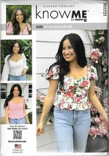 Know Me R11721 Sewing Pattern Misses Tops in 3 Styles SZ 18-26 UNCUT  2023
