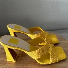 Dolce Vita Woven Heeled Mules - Nitro - Yellow (sz 10) 602270 
