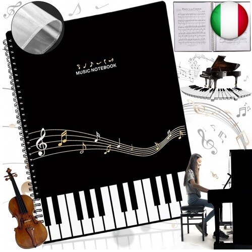 dcas Cartella Spartiti A4, Cartella Musica Nera, Pieghevole Cartella Musica,