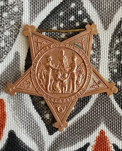 Grand Army of the Republic G.A.R 1861-1866 Veteran's Service Badge-w/Serial #.