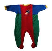 Vtg Baby B  Gosh Size M 12-19 lbs 90s Primary Colors Footie Sleeper