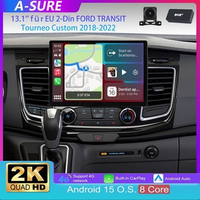 DAB+ KAM 131'' Android 15 Autoradio GPS Für Ford Transit Tourneo Custom 2018-22