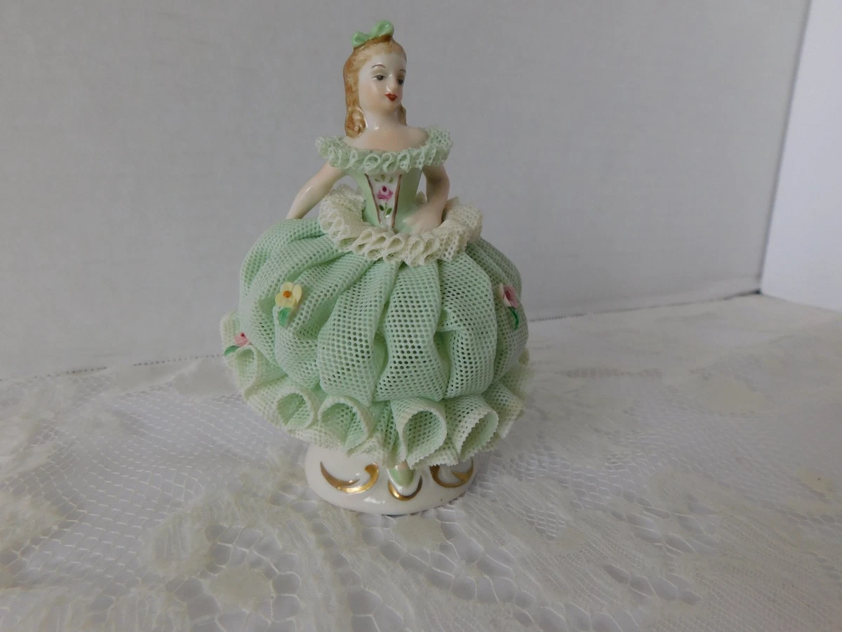 ビ*ビ様 #Irish Dresden 陶器人形 Rose of Tralee Rose of Tralee - pink half lace - Irish Dresden