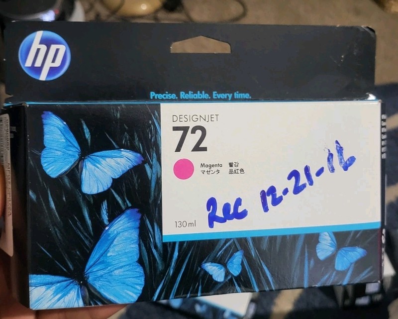 3 New Sealed Genuine OEM HP 72 C9372A High Yield Magenta Ink Expired