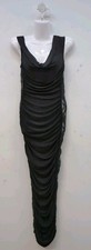 Fashion Nova Adah Off Shoulder Ruched Lace Maxi Dress Large Black