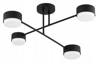 Deckenlampe Flur 4-Flammig Schwarz Modern GX53 B:65 Cm Deckenleuchte Wohnzimmer