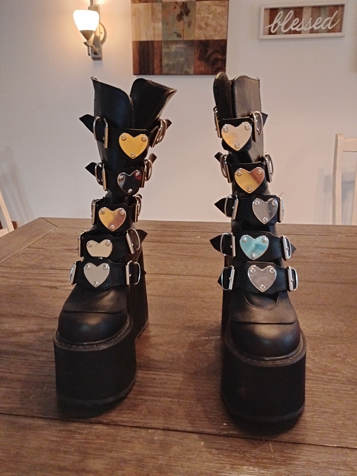 Demonia Women's Size 7  Boots Swing 230 Black Hea… - image 7