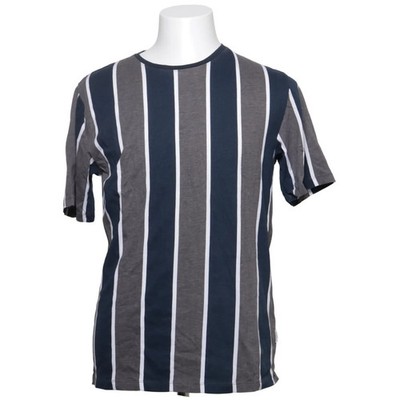 Lindbergh White, T-shirt, Größe: L, Blau/Grau/Weiß, Baumwolle, Streifen #Btt