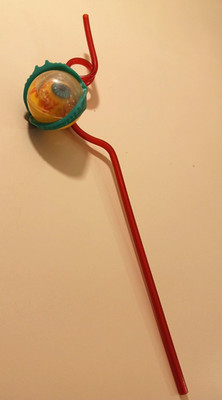 Vintage 1996 Taco Bell monster eye eyeball crazy drink straw toy red fast food