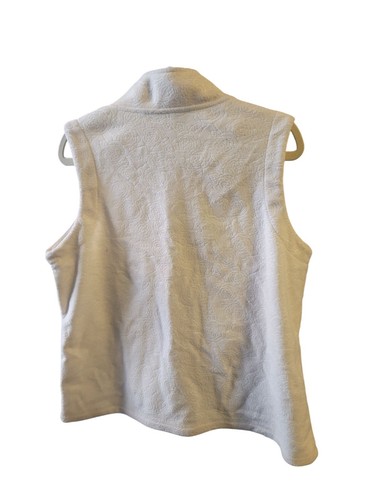 Laura Scott Womens XLarge Vest Zip White Missy Sears Embossed - Picture 5 of 5