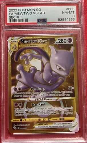 2022 Pokemon Go #86 FA/Mewtwo Vstar Secret PSA 8