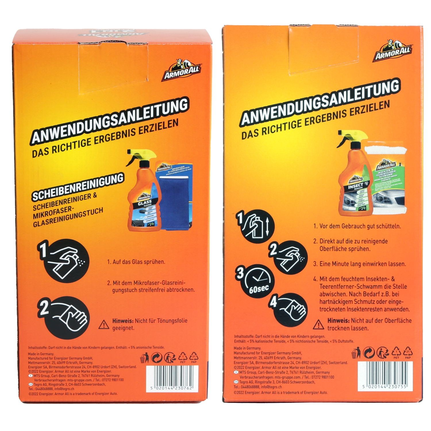 Armor All Set Pulizia Parabrezza: Sgrassatore Insetti + Panno Vetro + Spugna - Miniatura 7