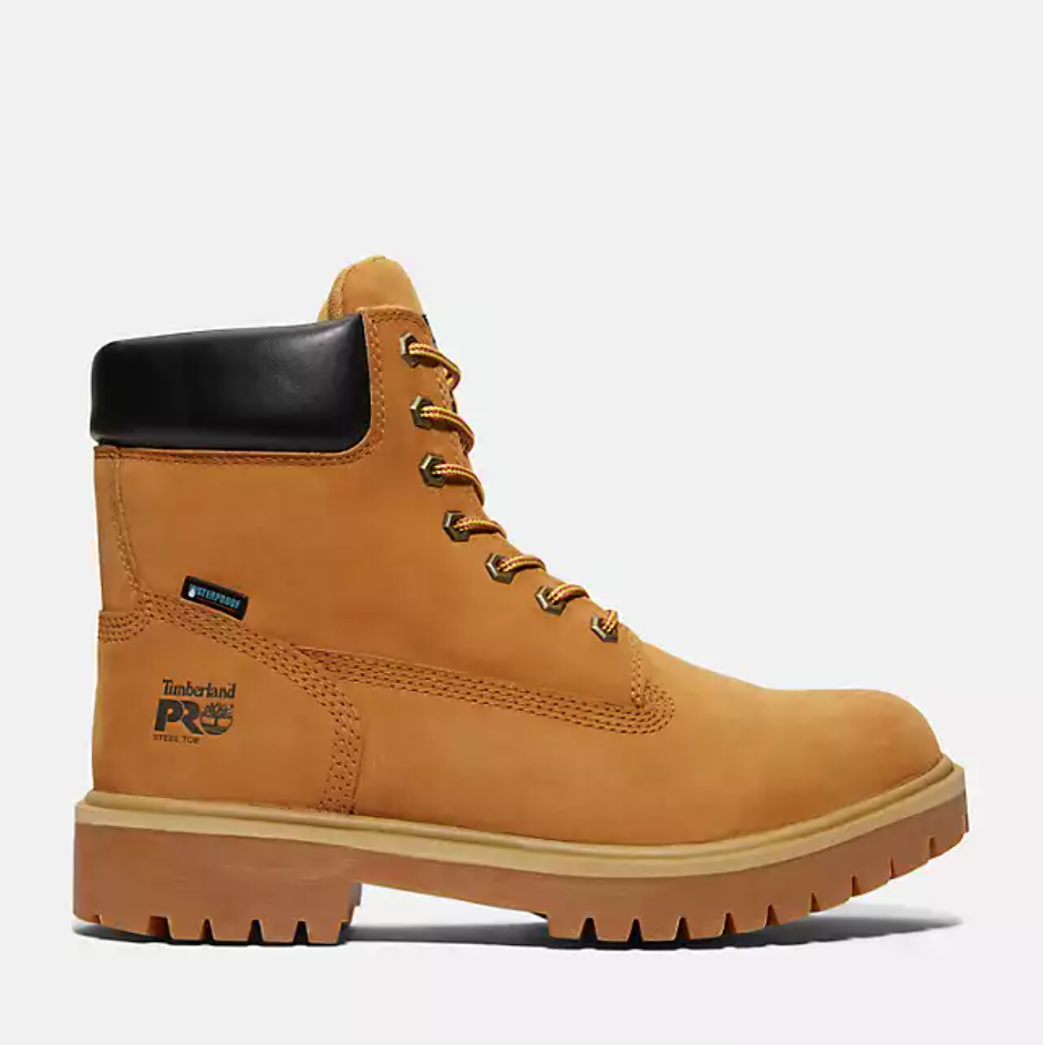 Timberland Pro Direct-Attach 6-Inch Steel Toe Boots, Wheat, Size M 10.5