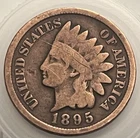1895 Indian Head Cent VG/Fine Brown Obverse Scratch Noted BN176