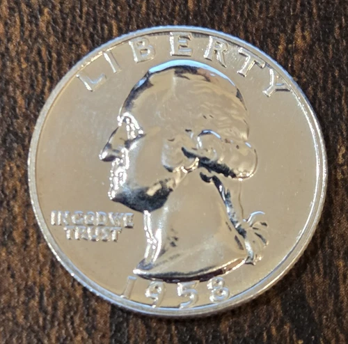 1958 Choice Proof Quarter 90% SILVER  Blazing  Surfaces UNC MINT