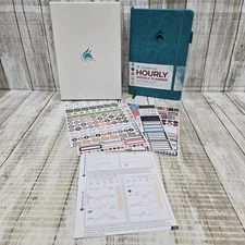 Clever Fox Hourly Weekly Monthly Planner Undated Turquoise With 6 Sticker Sheets