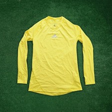 Adidas Men's Alphaskin Yellow Climalite Techfit Compression Long Sleeve T-Shirt