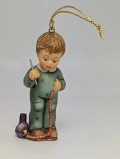 Vintage 1997 Goebel Berta Hummel Stringing Cranberries Christmas Ornament